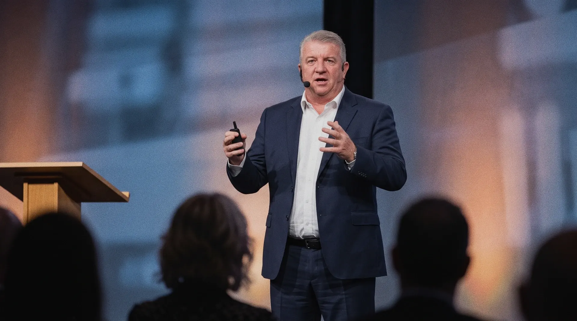 Ben Kirkpatrick presenting to a business audience