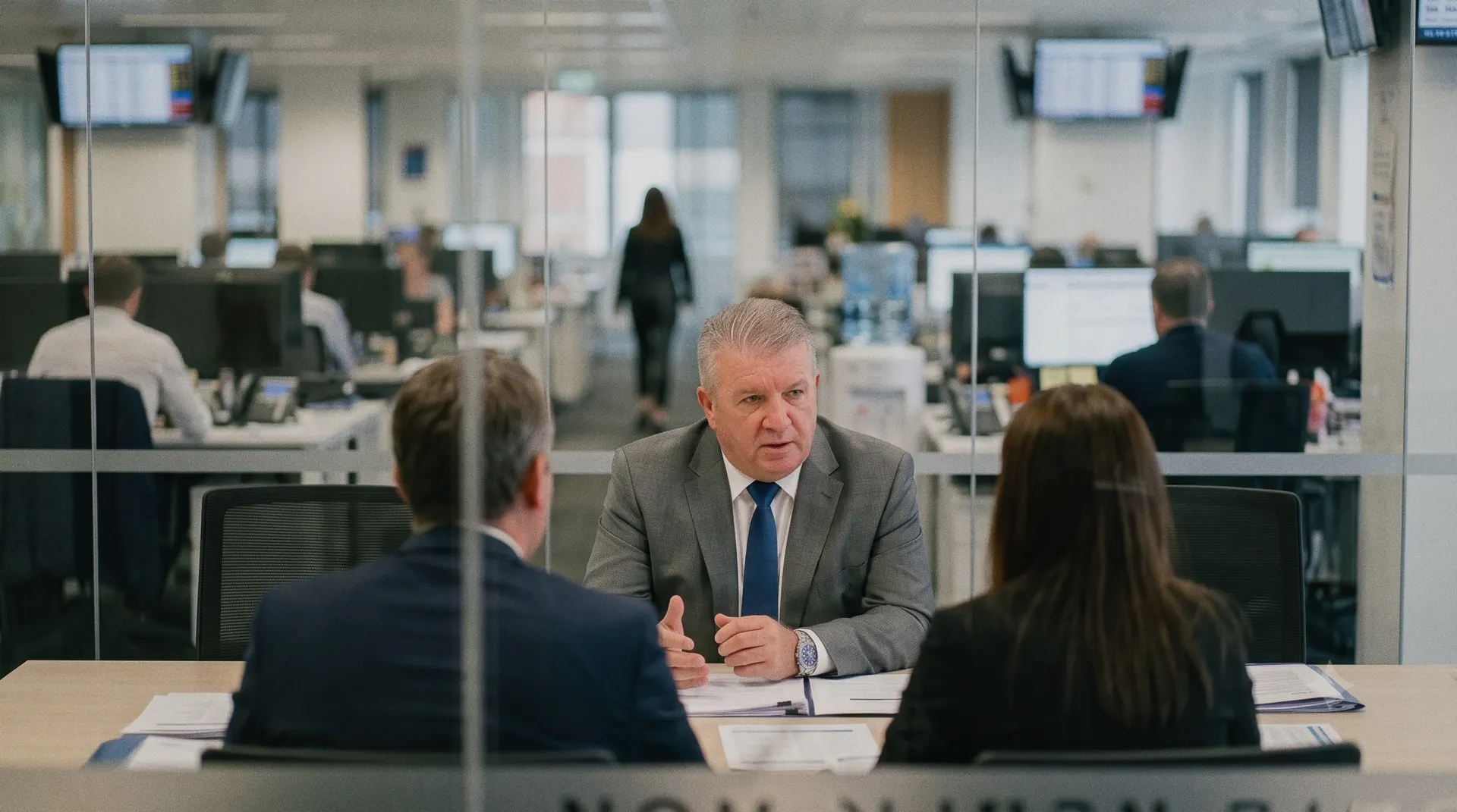 Ben Kirkpatrick advising clients in a boardroom